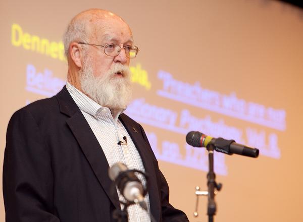 Daniel Dennett at the podium, 2010-10-02